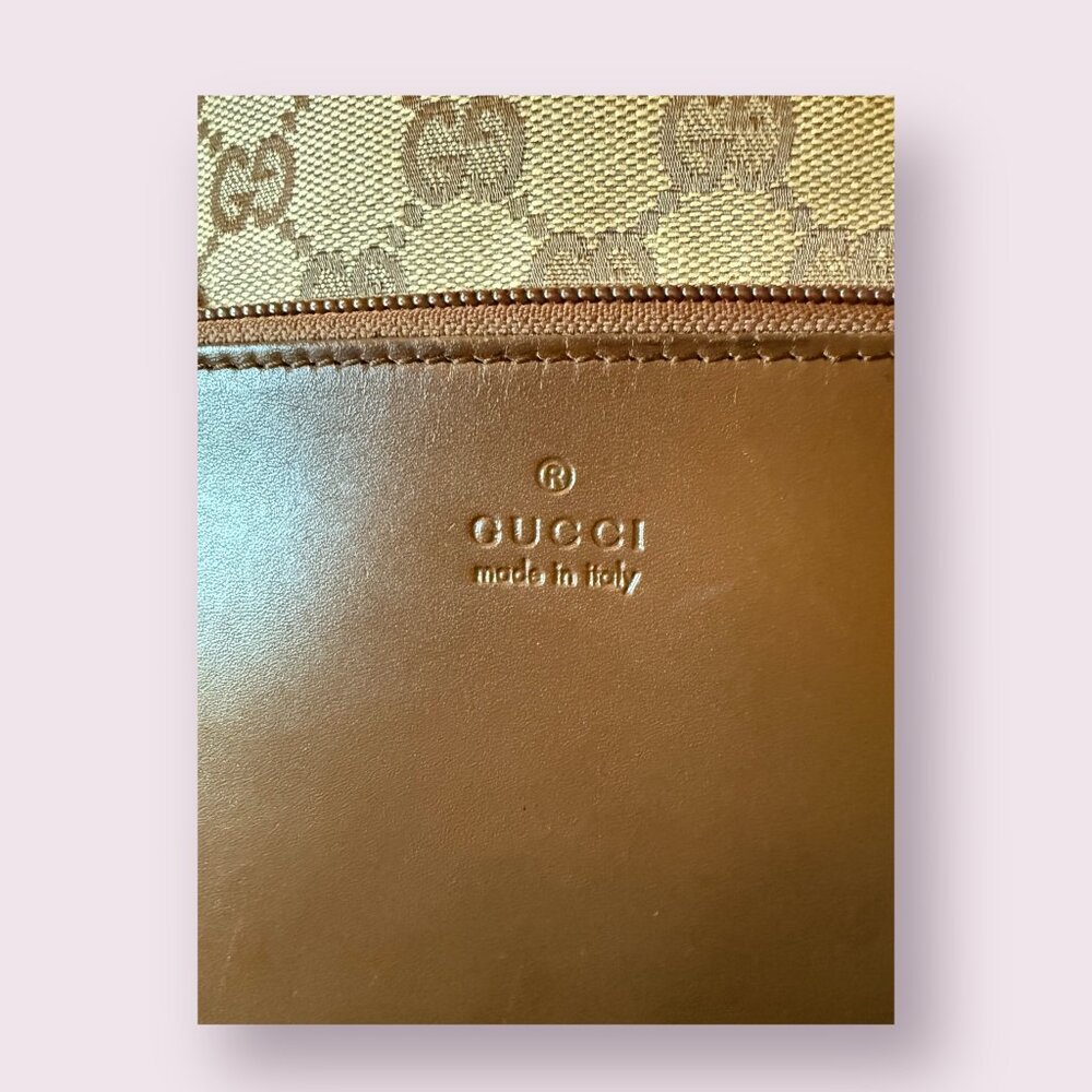 Authentic Gucci GG Canvas Tote with Leather Trim - Picture 8 of 9